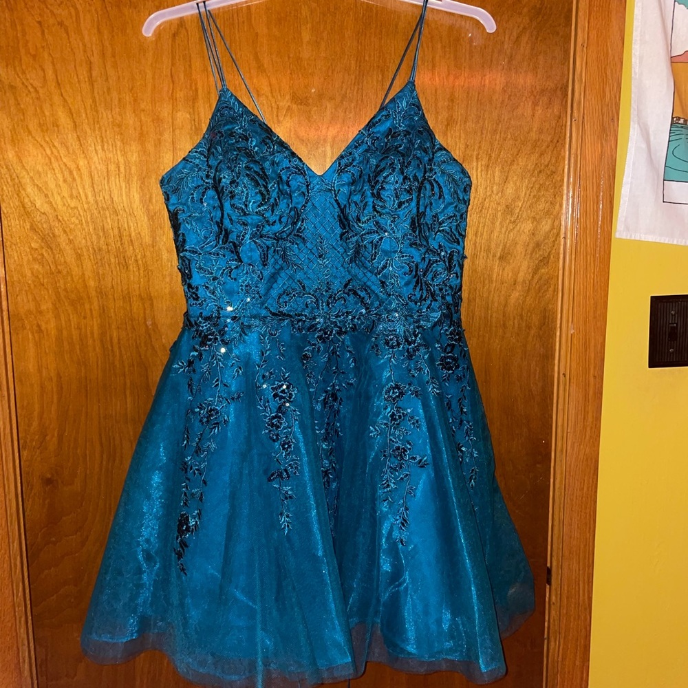 Size 14 dark blue/green homecoming dress